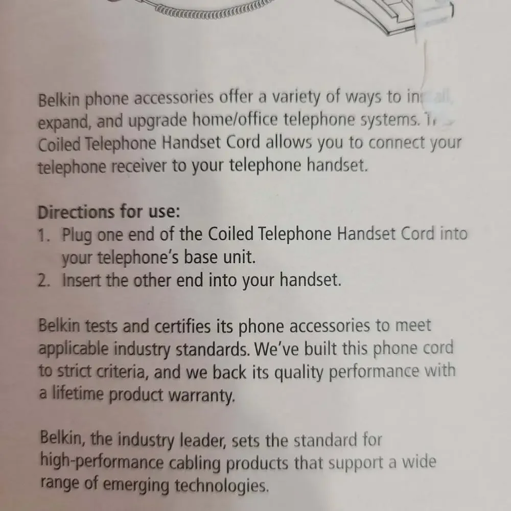 belkin coiled telephone